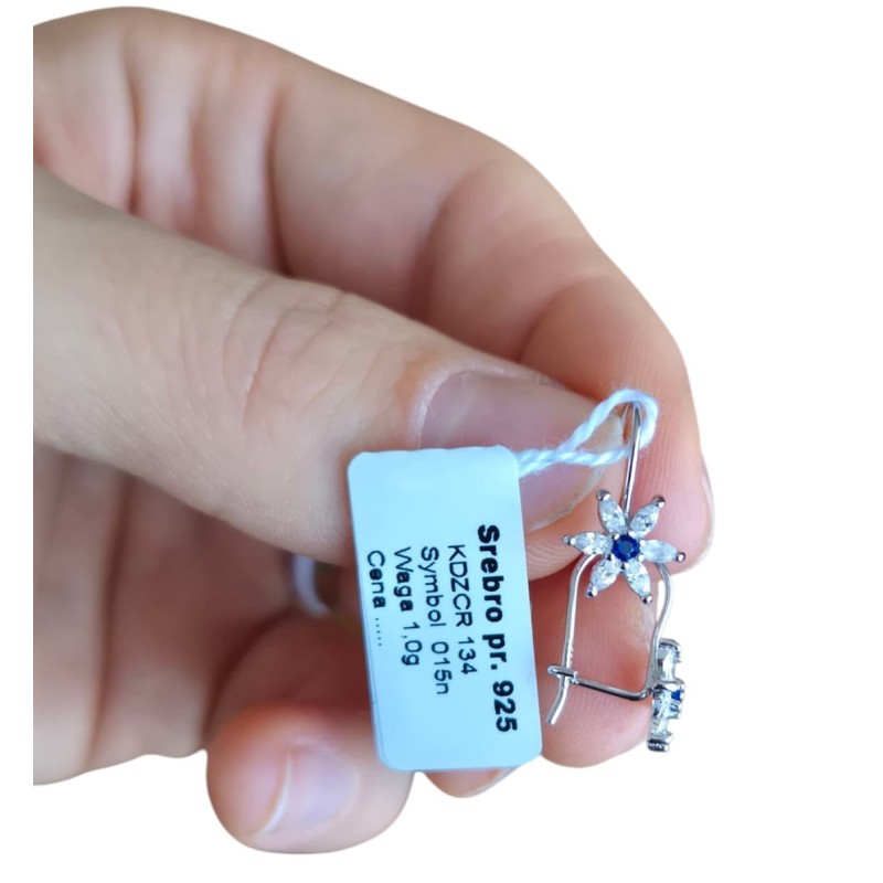 SREBRNE KOLCZYKI DLA DZIEWCZYNKI WISZĄCE KWIATKI KWIATUSZKI 925