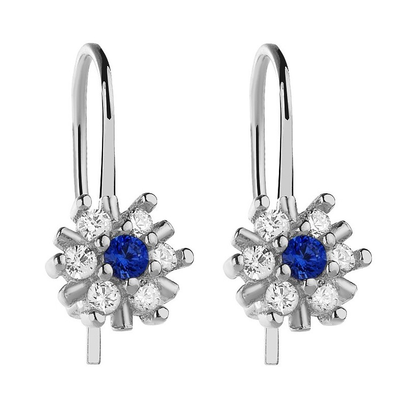 SREBRNE KOLCZYKI DLA DZIEWCZYNKI WISZĄCE  KWIATUSZKI 925