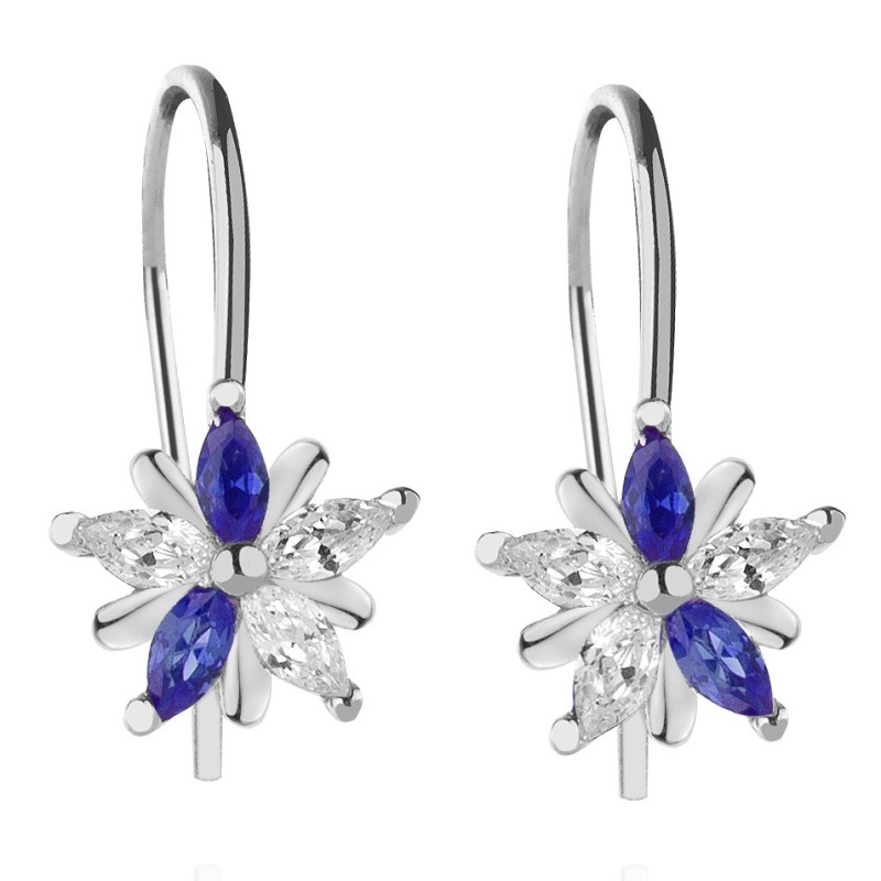 SREBRNE KOLCZYKI DLA DZIECI WISZĄCE KWIATKI KWIATUSZKI 925