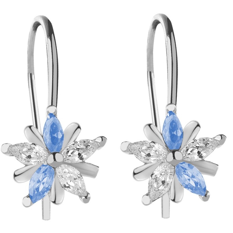 SREBRNE KOLCZYKI DLA DZIECI WISZĄCE KWIATKI KWIATUSZKI 925