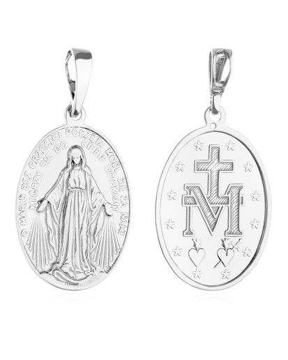 SREBRNY MEDALIK CUDOWNA MATKA BOSKA NIEPOKALANA SREBRO 925