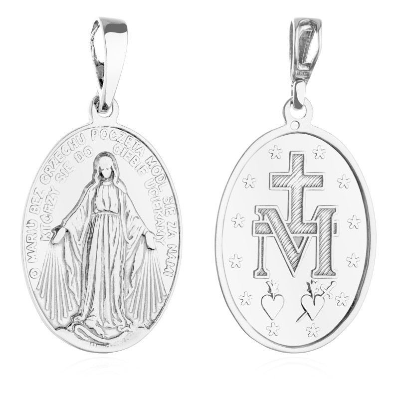 SREBRNY MEDALIK CUDOWNA MATKA BOSKA NIEPOKALANA SREBRO 925