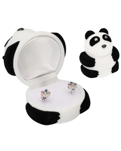 PUDEŁKO WELUROWE PREZENTOWE NA BIŻUTERIE PANDA