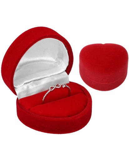 Pudełko welurowe serce serduszko na pierścionek