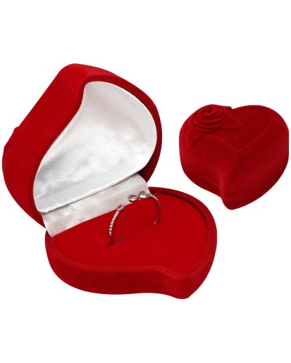 PUDEŁKO WELUROWE SERCE NA PIERŚCIONEK ZARĘCZYNYOWY .