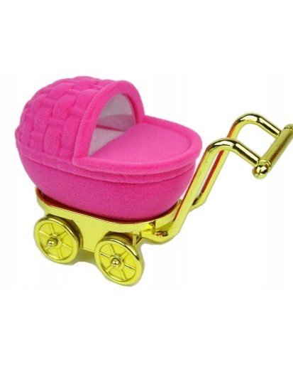 PUDEŁKO WELUROWE WÓZEK  NA PIERŚCIONEK KOLCZYKI CHRZEST