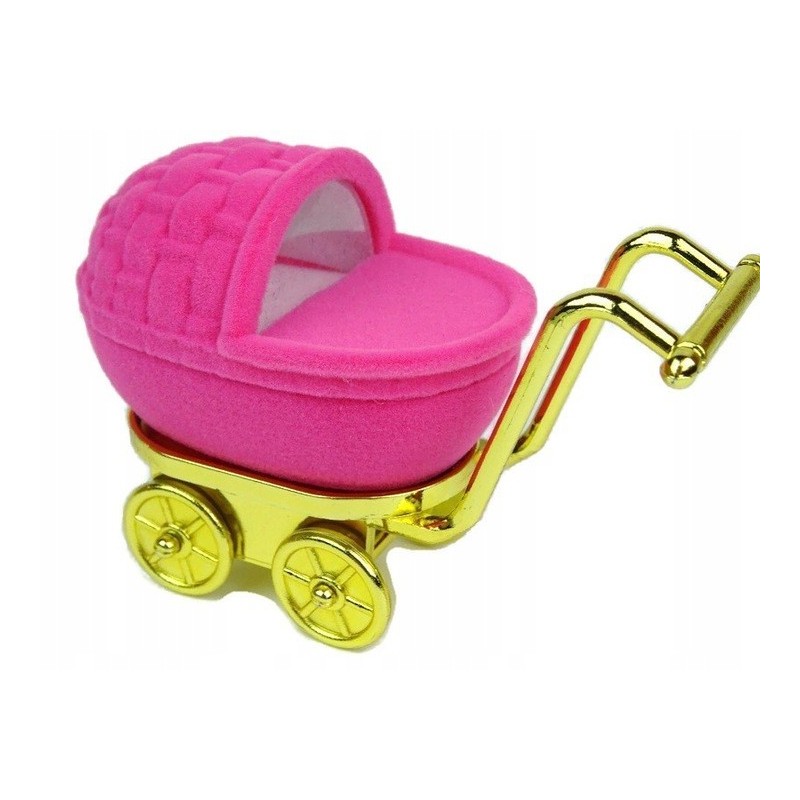 PUDEŁKO WELUROWE WÓZEK  NA PIERŚCIONEK KOLCZYKI CHRZEST