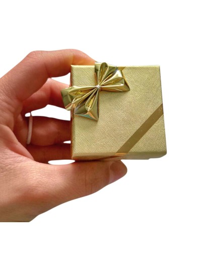 PUDEŁKO PREZENTOWE Z KOKARDKĄ NA PIERŚCIONEK KOLCZYKI