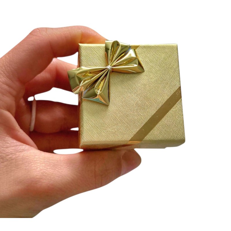 PUDEŁKO PREZENTOWE Z KOKARDKĄ NA PIERŚCIONEK KOLCZYKI