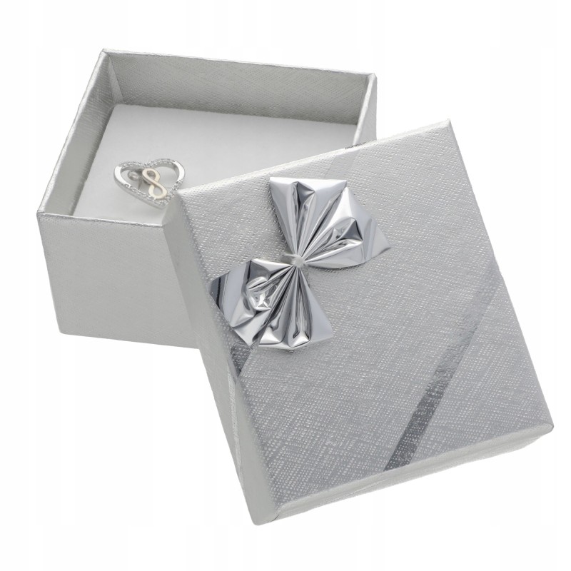 PUDEŁKO PREZENTOWE Z KOKARDKĄ NA PIERŚCIONEK KOLCZYKI