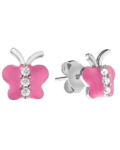 SREBNRE KOLCZYKI DLA DZIEWCZYNKI WISZĄCE MOTYLE MOTYLKI SREBRO 925