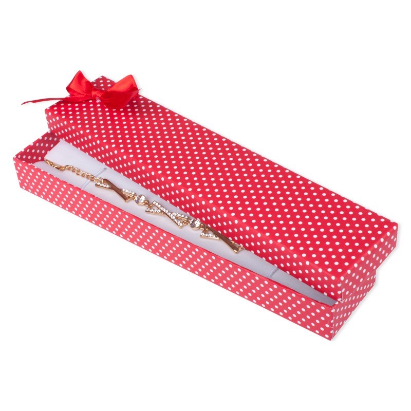 Pudełko kartonowe opakowanie na bransoletkę czerwone lub białe