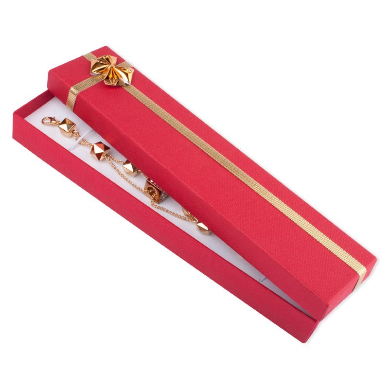 Pudełko kartonowe opakowanie na bransoletkę z wstążką