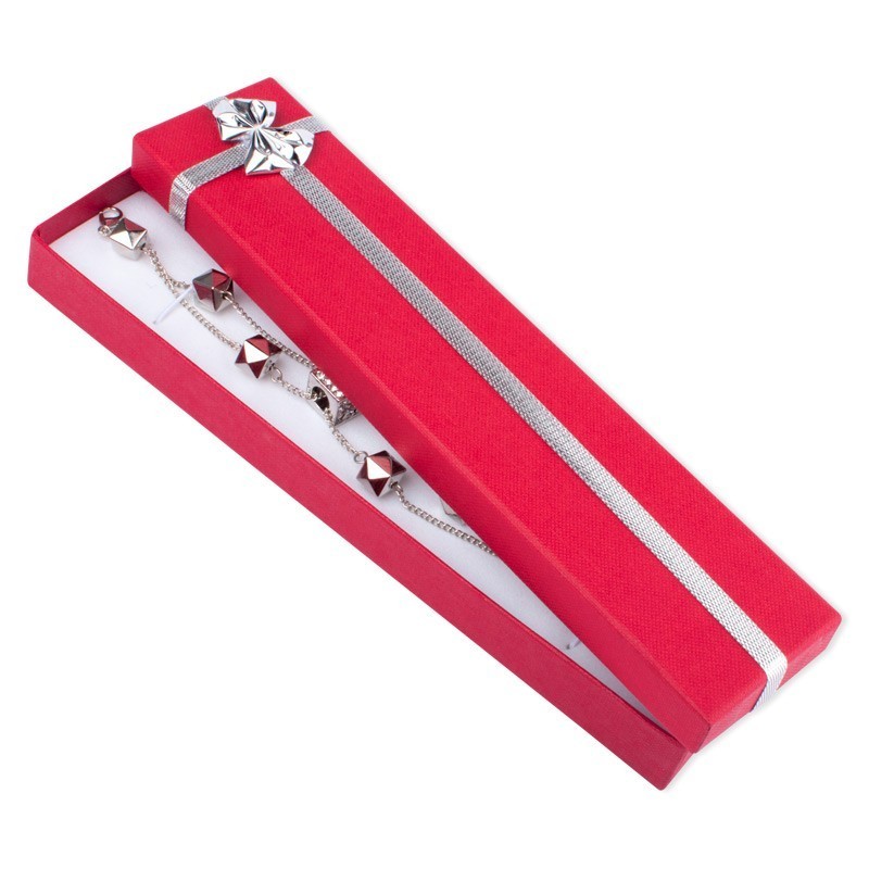 Pudełko kartonowe opakowanie na bransoletkę z wstążką