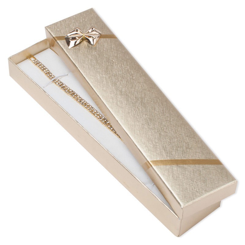 Pudełko kartonowe opakowanie na bransoletkę z kokardkami