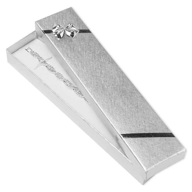 Pudełko kartonowe opakowanie na bransoletkę z kokardkami