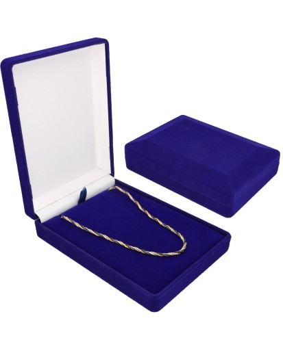 Pudełko welurowe prostokątne na biżuterię kolię prezentowe