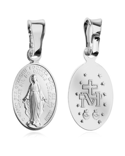 SREBRNY MEDALIK DO ŁAŃCUSZKA CUDOWNA MATKA BOSKA NIEPOKALANA SREBRO MAŁY925