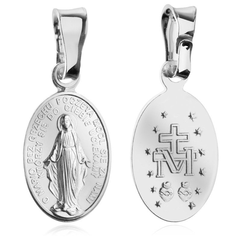 SREBRNY MEDALIK DO ŁAŃCUSZKA CUDOWNA MATKA BOSKA NIEPOKALANA SREBRO MAŁY925