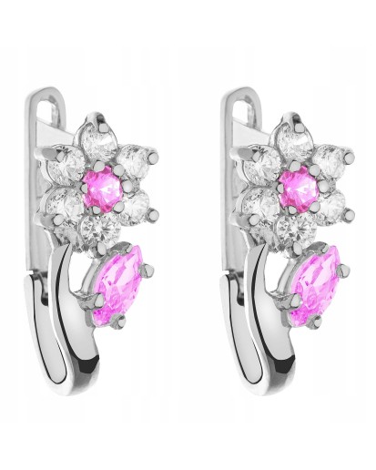 SREBRNE KOLCZYKI DAMSKIE KWIATKI KWIATY SREBRO PRÓBY 925