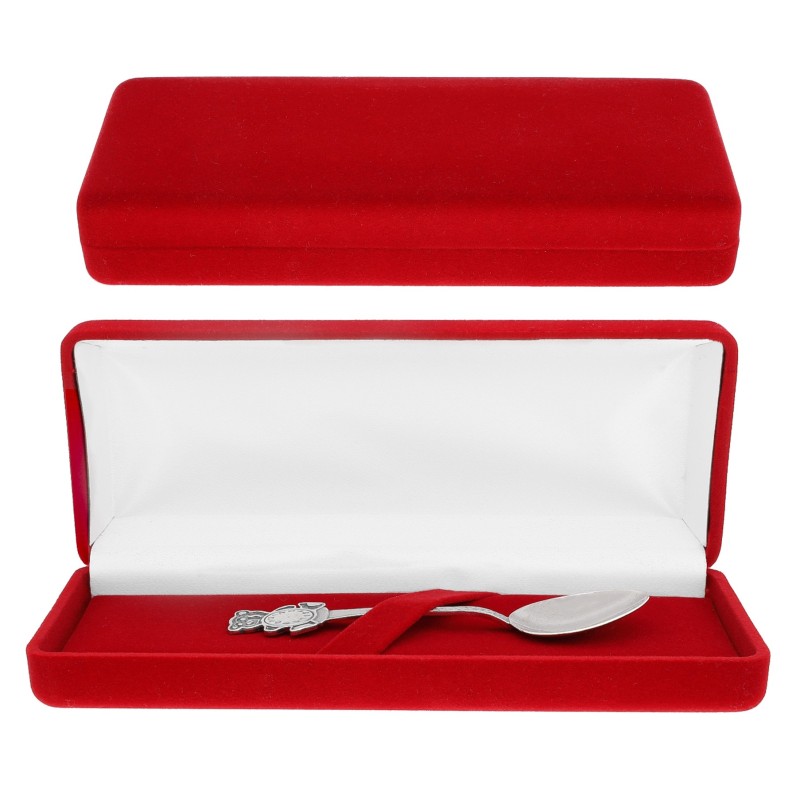 Pudełko welurowe prostokątne czerwone lub granatowe na łyżeczkę