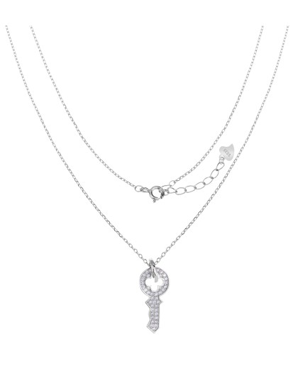 SREBRNY DAMSKI NASZYJNIK KLUCZYK  45 CM SREBRO 925