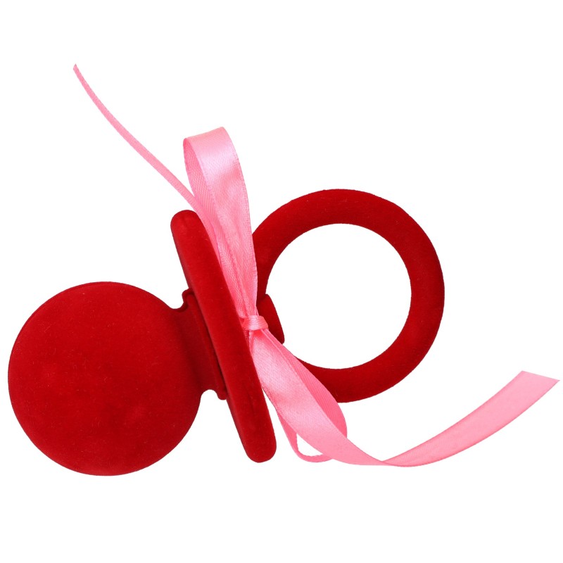 Pudełko welurowe smoczek na biżuterię kolory miks