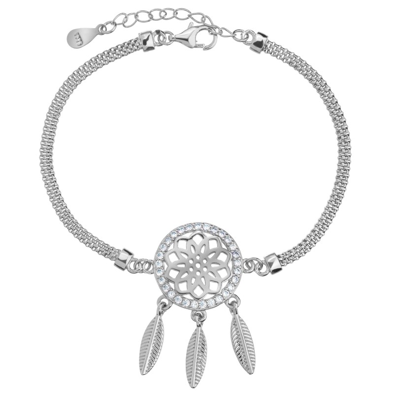 SREBRNA BRANSOLETKA DAMSKA ŁAPACZ SNÓW 20CM SREBRO 925