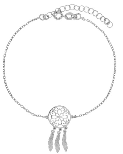SREBRNA BRANSOLETKA DAMSKA ŁAPACZ SNÓW 22CM SREBRO 925