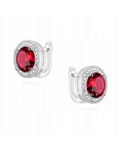 SREBRNE DAMSKIE KOLCZYKI ANGIELSKIE KÓŁKA CYRKONIE RODOWANE 925