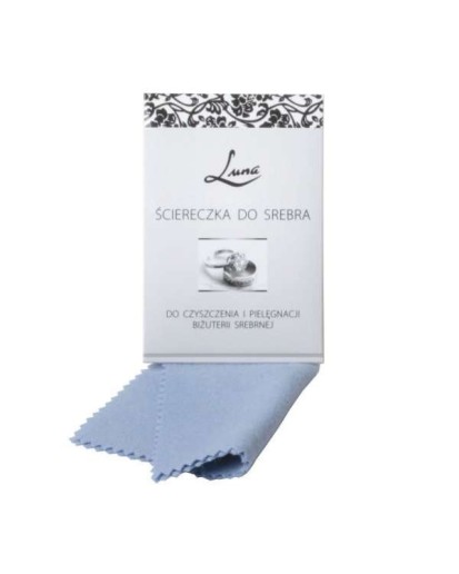 Ściereczka do czyszczenia biżuterii 16x10 mm niebieska z opakowaniem