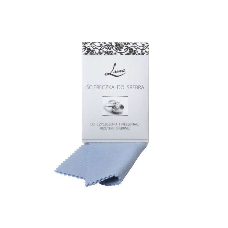 Ściereczka do czyszczenia biżuterii 16x10 mm niebieska z opakowaniem