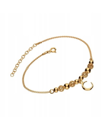 SREBRNA POZŁACANA BRANSOLETKA DAMSKA CELEBRYTKA ZŁOTA 925