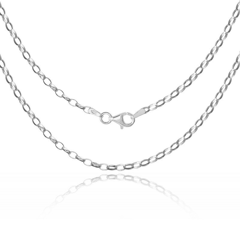 Srebrny damski łańcuszek rolo okrągłe 45-100 cm 925