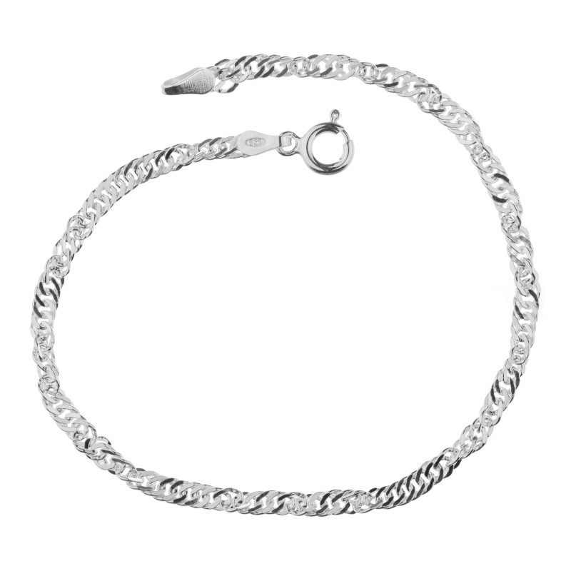 SREBRNA BRANSOLETKA DAMSKA NA RĘKĘ SINGAPUR SREBRO 925