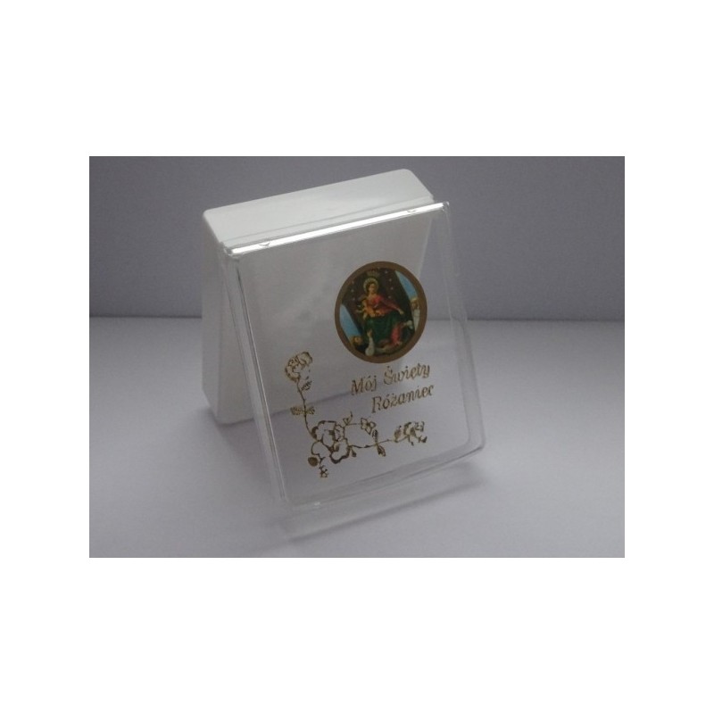 Różaniec srebrny naturalny mleczny bursztyn z paciorkami 15 - 17 g 925 + gratis