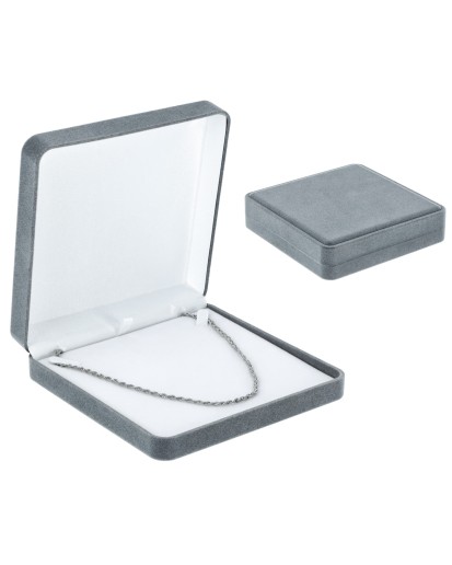 PUDEŁKO WELUROWE SZARE NA KOLIĘ NASZYJNIK