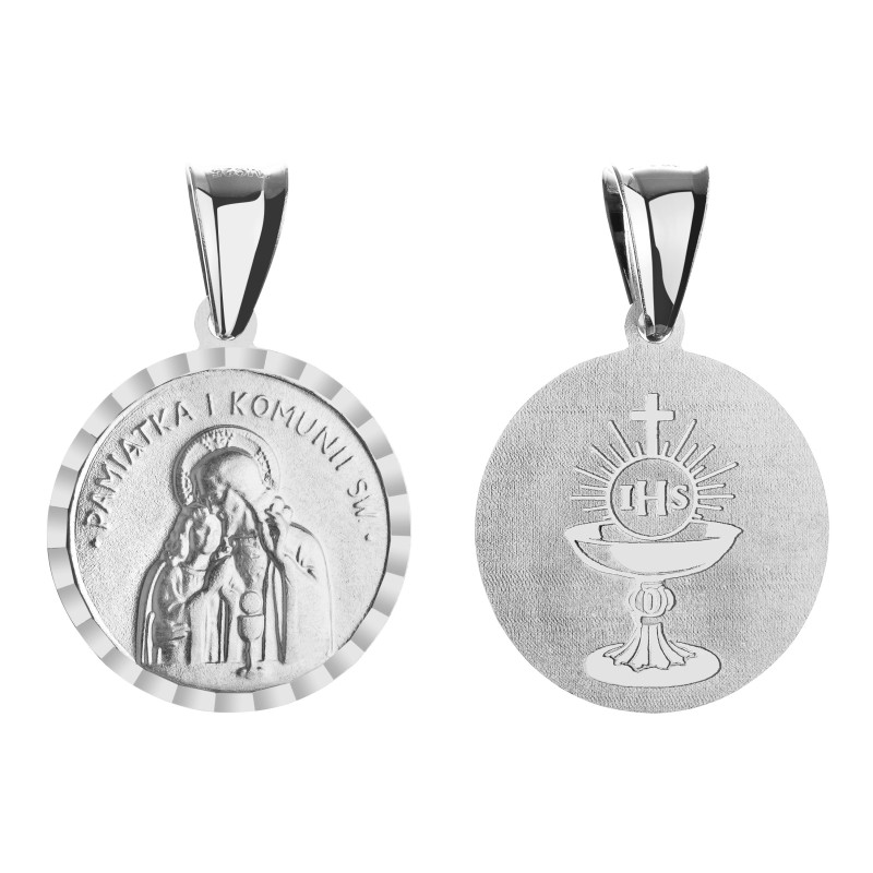SREBRNY MEDALIK PAMIĄTKA I KOMUNII ŚWIĘTEJ SREBRO 925
