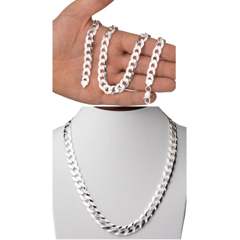 Srebrny łańcuszek pancerka męski 10,5 mm 50-60 cm 925