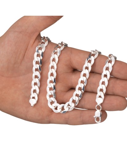 Srebrny łańcuszek pancerka męski 10,5 mm 50-60 cm 925