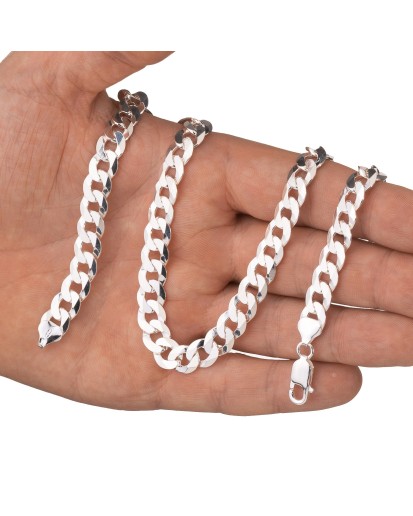 Srebrny łańcuszek pancerka męski 9,1 mm 50-60 cm 925