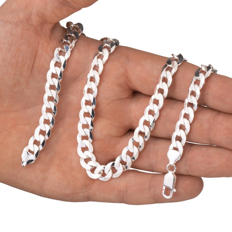 Srebrny łańcuszek pancerka męski 9,1 mm 50-60 cm 925