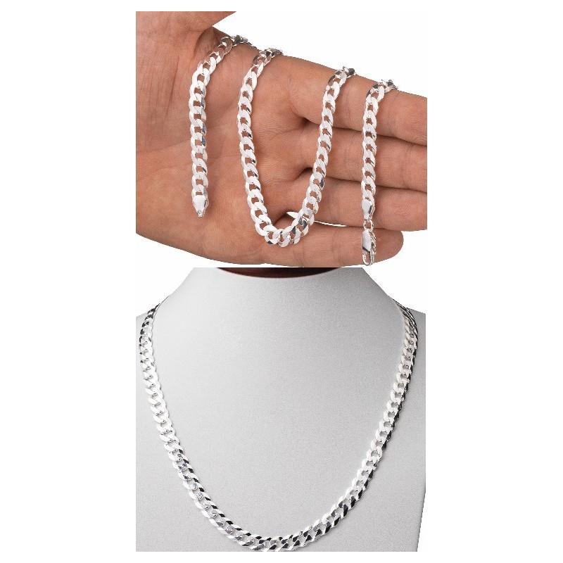 Srebrny łańcuszek pancerka gruby męski 7,1 mm 50-60 cm 925