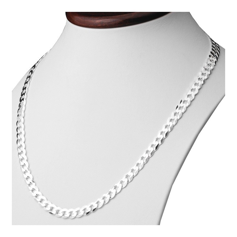 Srebrny łańcuszek pancerka gruby męski 6,4 mm 45-60 cm 925