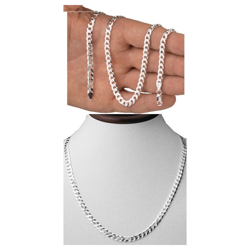 Srebrny łańcuszek pancerka gruby męski 5,9 mm 50-60 cm 925