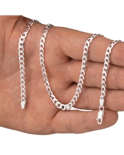 Srebrny łańcuszek pancerka gruby męski 5,1 mm 45-60 cm 925