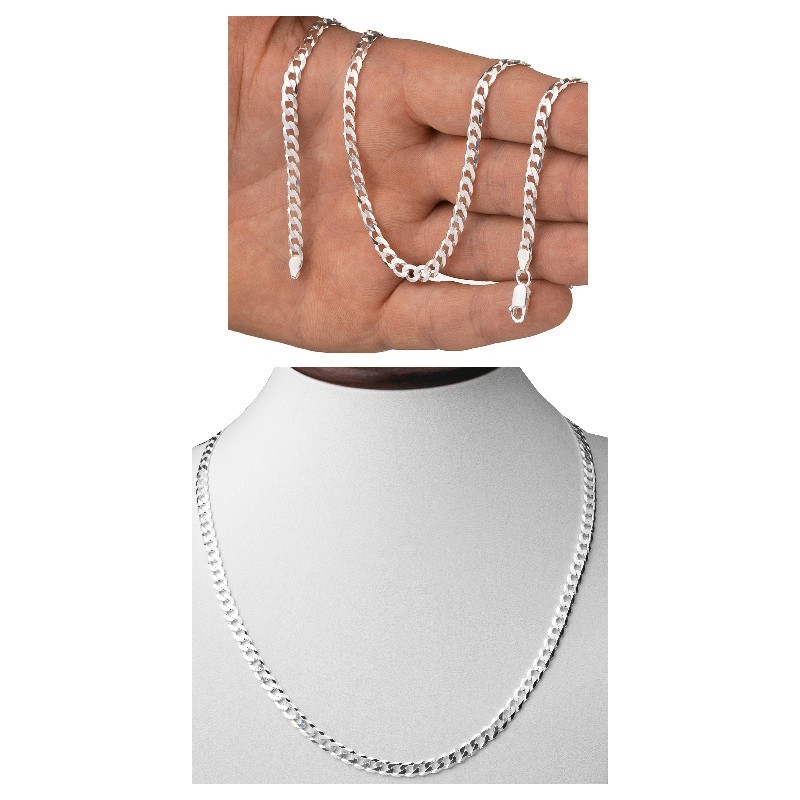 Srebrny łańcuszek pancerka gruby męski 5,1 mm 45-60 cm 925