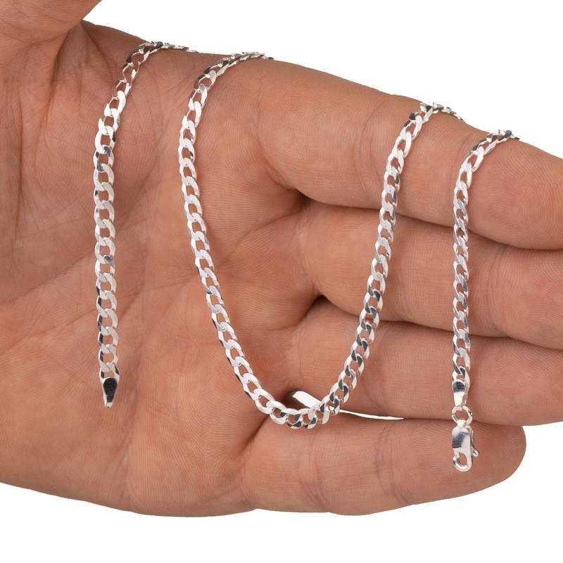 Srebrny łańcuszek pancerka gruby męski 4,2 mm 45-60 cm 925