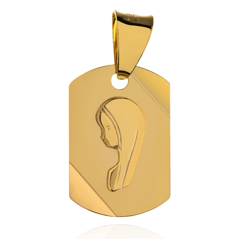 Srebrny pozłacany medalik do łańcuszka Matka Boska Fatimska 925