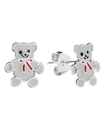 SREBRNE KOLCZYKI DLA DZIECI MISIE SREBRO PRÓBY 925